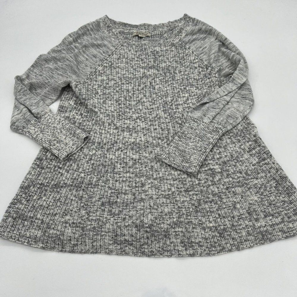 Lucky Brand Womens Raglan Sleeve Knit Sweater Small Gray